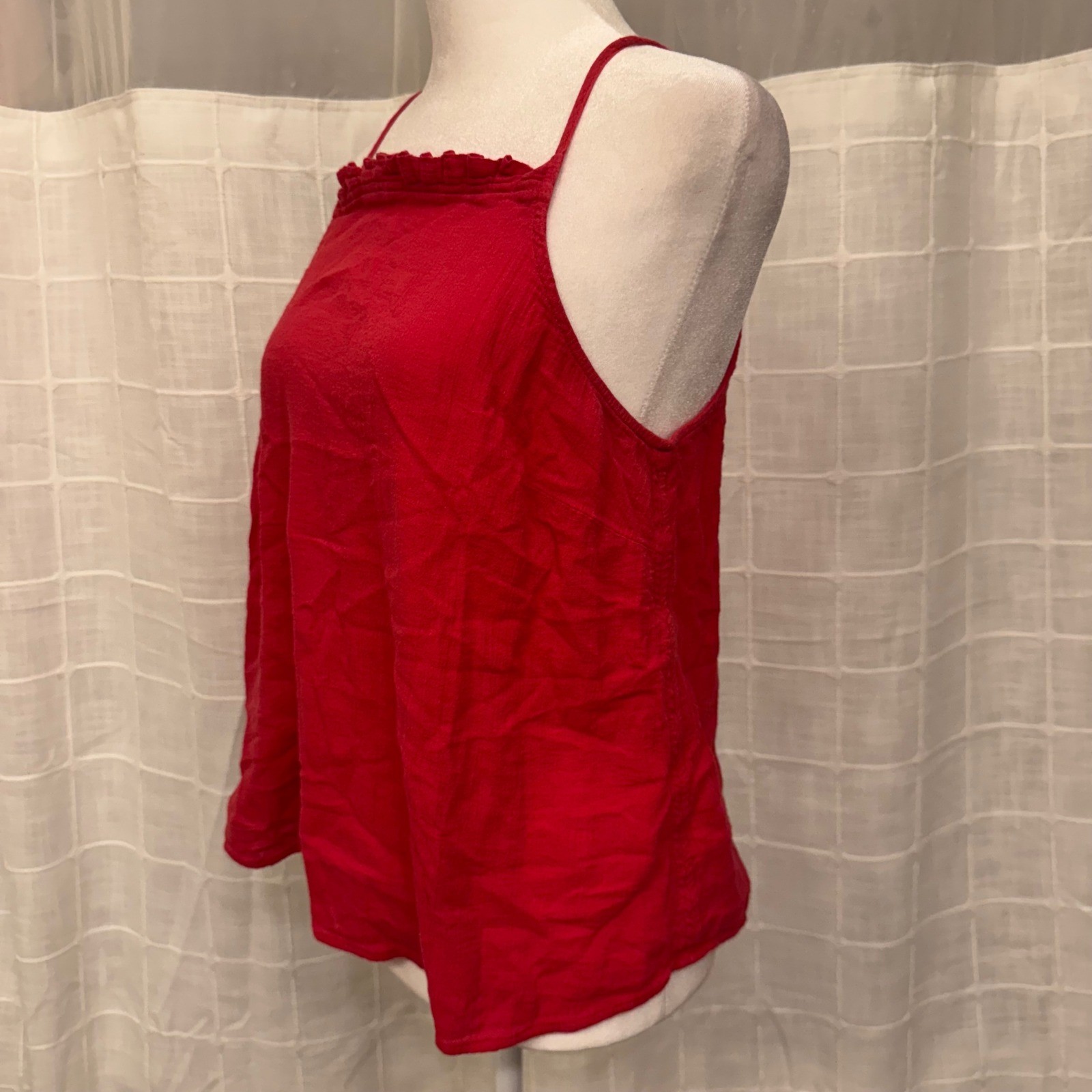 Universal Thread Red Ruffle Trim Square Neck Cami… - image 2