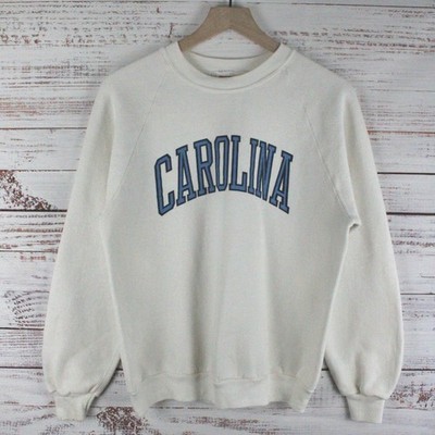 Vintage Carolina Jerzees By Russell Sweatshirt Adults Size L White 80s L/S