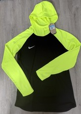 Nike Dri-FIT Hoodie Womens Medium Black Yellow Slim Fit Soccer Top