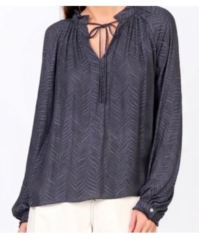 Current Air Blouse Split Neck Oversized Blouse Gr… - image 1