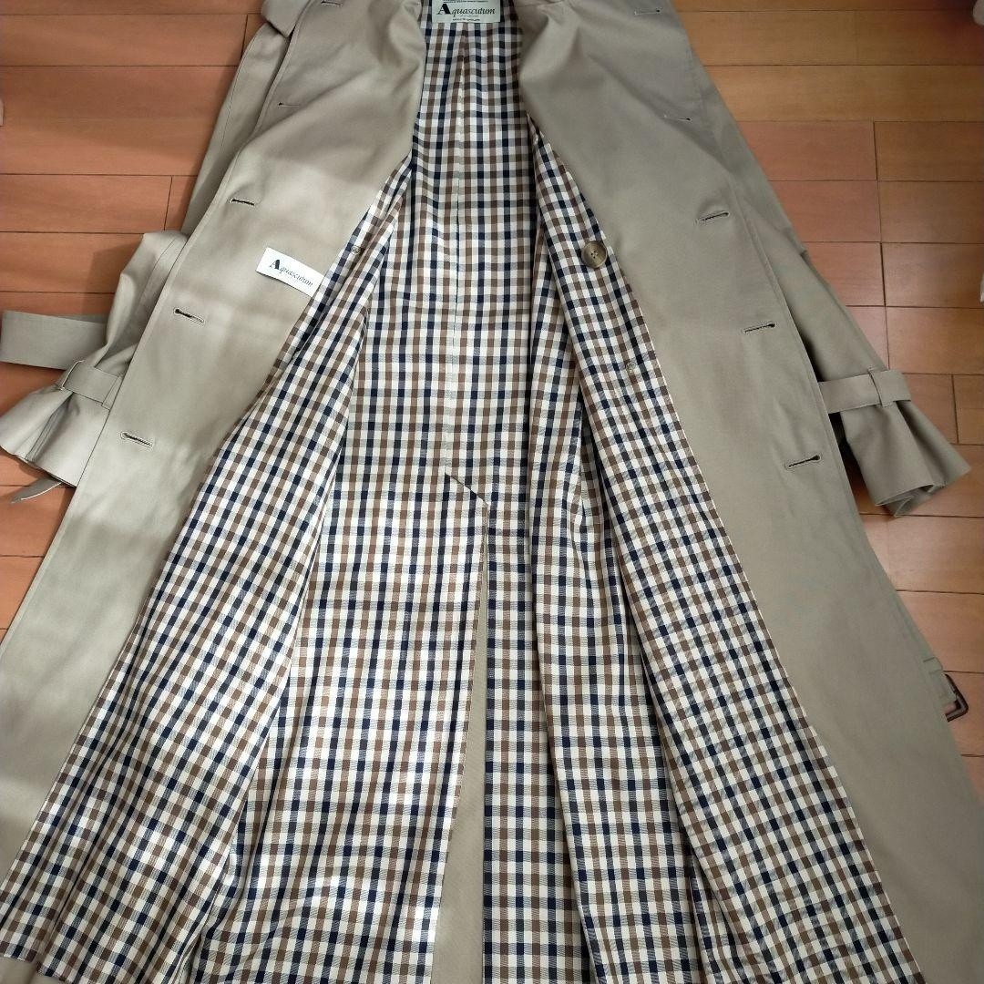 Aquascutum Trench Coat XL Beige Belted Burberry Check Lining England F/S thumbnail 4