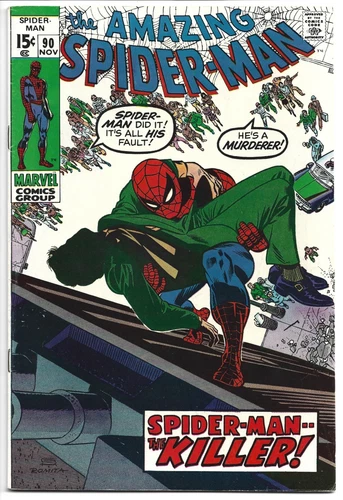 🕸️AMAZING SPIDER-MAN #90*MARVEL COMIC 1970*STAN LEE*ROMITA*DOCTOR OCTOPUS*FN/VF
