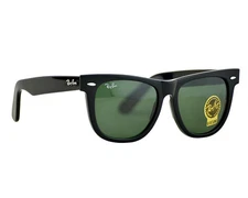 Ray-Ban Sunglasses RB2140 Original Wayfarer Black Frame Green Lenses 54mm Unisex
