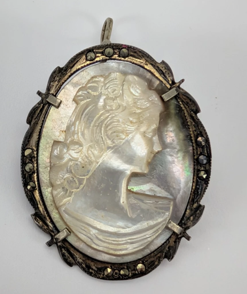 Broche Vintage Pendentif Inca - Peinte à La Main, Environ 4 Cm - Occasion