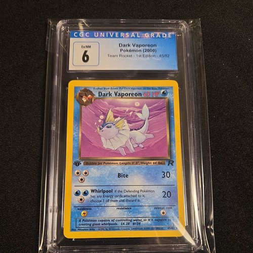 Dark Vaporeon (1st Edition) graded CGC 6 for sale on eBay