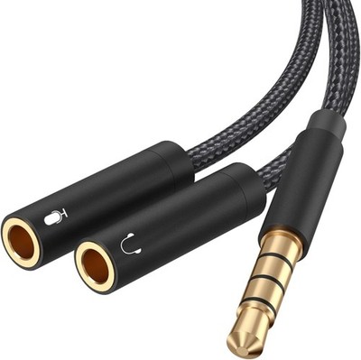 Kopfhörer Adapter Splitter 3.5mm Klinke Headset Mikrofon Y Splitter Kabel