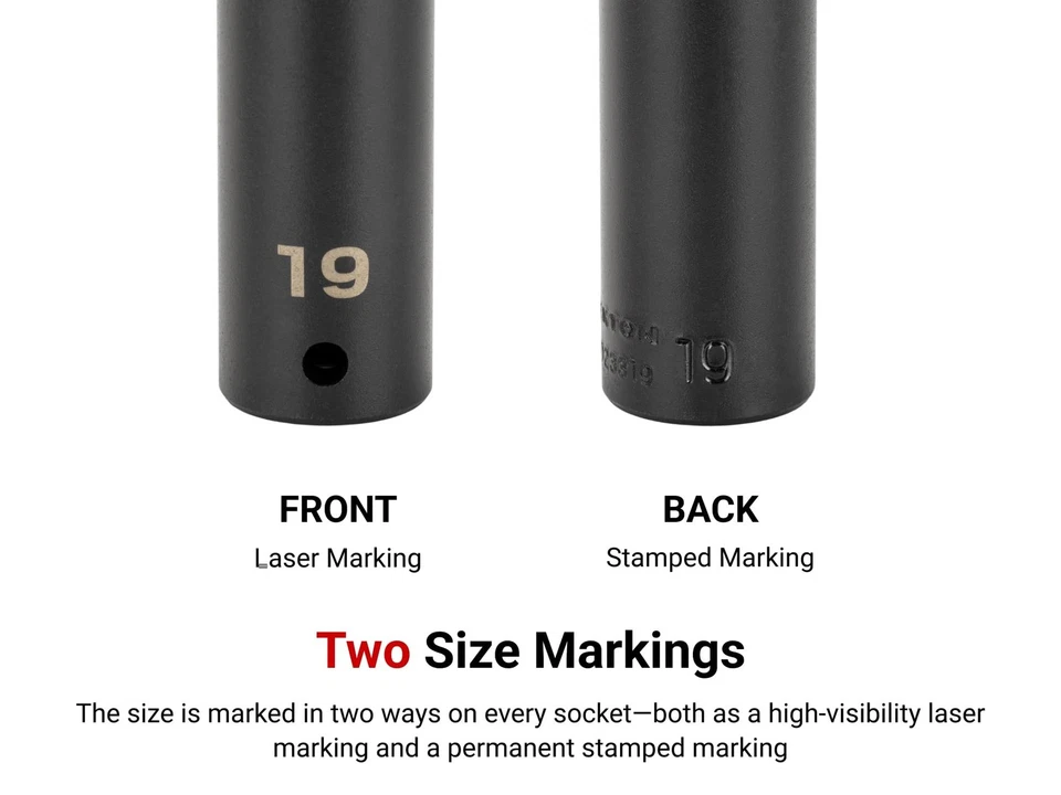 Juego de enchufes de impacto TEKTON 1/2 pulgadas de profundidad de 6 puntos, 21 piezas (5/16-1-1/2 pulgadas... Foto 2 de 4