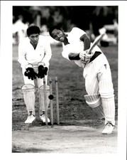 GA351 1992 Original Photo MIAMI CRICKET CLUB MATCH JOSEPH JACOBS & LENNY COOLMAN