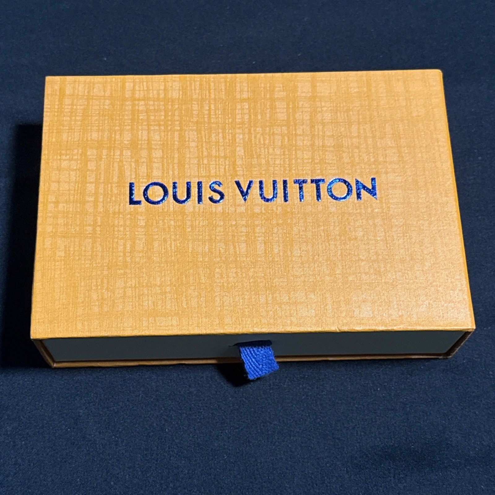 LOUIS VUITTON Envelope Gold Plated metal Charm Keychain Keyring w/Box