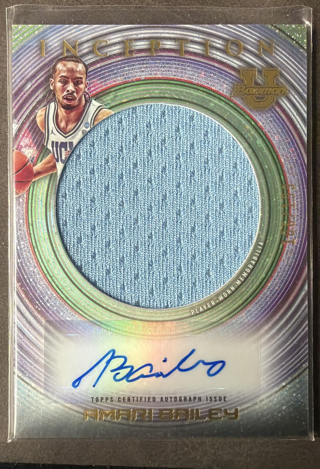 2022 Bowman University Inception Amari Bailey #IAJR-AB Auto Jumbo Relics /199