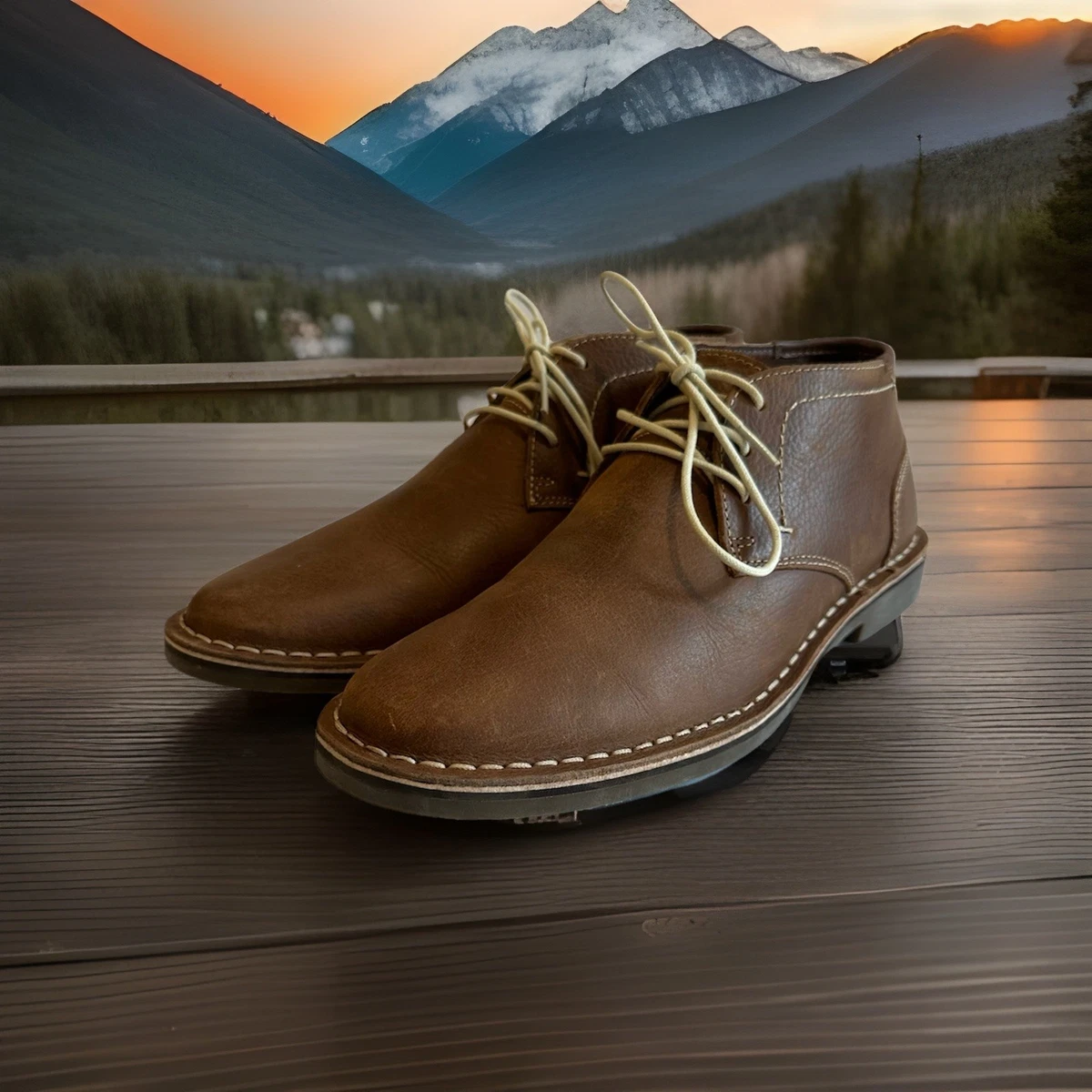 Kenneth Cole Reaction Leather Upper Brown Boots for Men for 