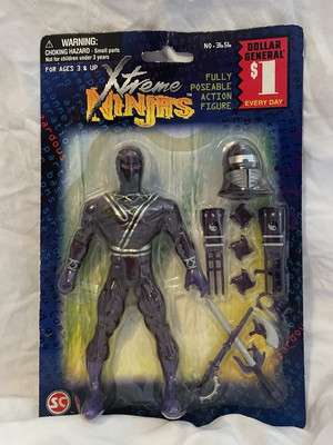 Sunco Xtreme Ninja 2002 Poseable Action Figure Purple  Weapons