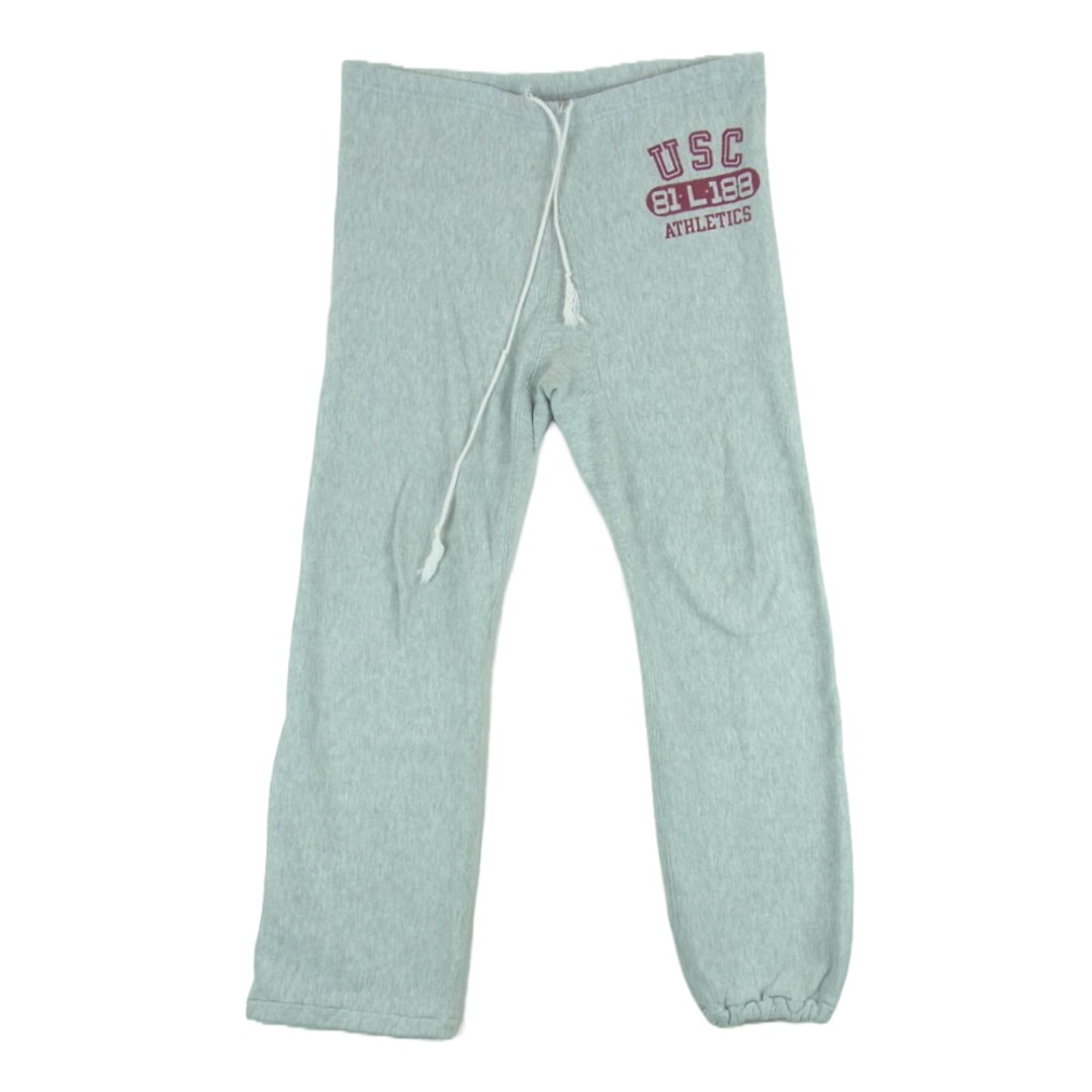 Champion Trico Tag Reversweave College Print Sweatpants Grey Size L Preowned
