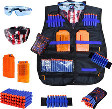 Kids Tactical Vest Kit for Nerf Guns N-Strike Elite Series with 40 Bullets