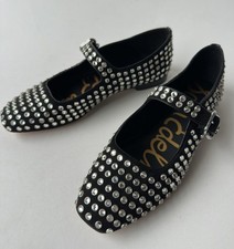 Sam Edelman Alvin Slip-On Loafer Ballet Flats Buckle Suede Gems Women's 7,5