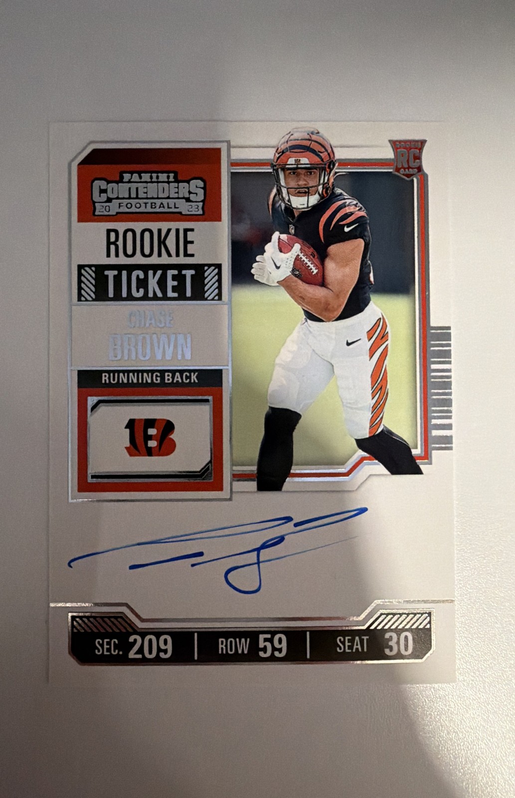 Chase Brown Panini Contenders #105 Autograph