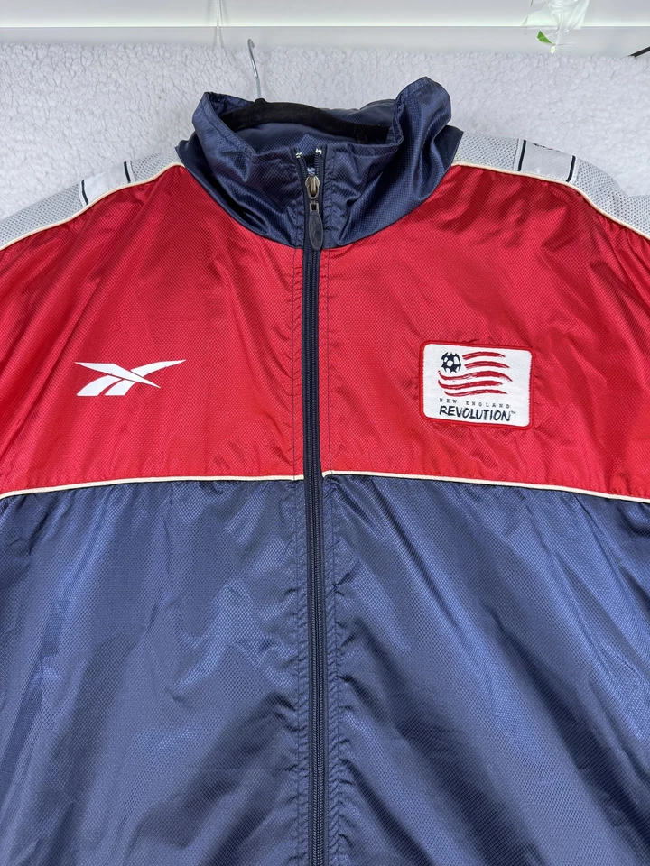 Винтажный New England революции куртка мужская большой красный синий MLS футбол Reebok 90-х - Изображение 3 из 4