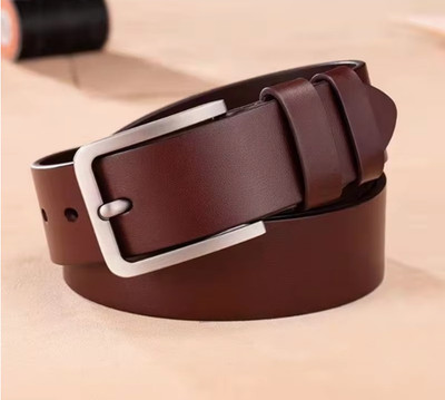 Men's Leather Belt, Men's and Women's, Robust Leather, Brown, Adjustable, Durabl