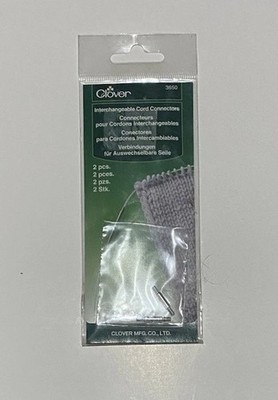 Clover Needlecraft Item 3650 Interchangeable Cord Connector Silver [NEW, SEALED]