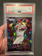 2022 PANINI PRIZM ILLUMINATION IL10 MIKE TROUT BURGUNDY CRACKED ICE PRIZM