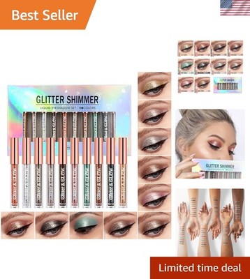Long-Lasting 10 Shades Liquid Glitter Eyeshadow - Perfect for Any Occasion