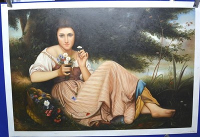 Handgemaltes Ölgemälde auf Leinwand, 36''x24'' unsigniert, 5A23