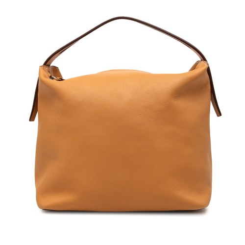 LOEWE Calfskin Handbag Pre-Loved Bag Caramel
