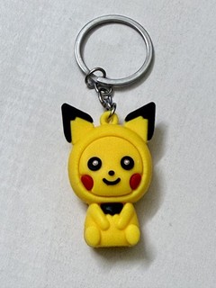 Cute Pikachu Keychain Anime Cartoon Rubber Key Ring Gift for Kids Fans Cute Toy!