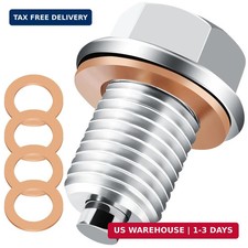 Magnetic Oil Drain Plug M14x1.5 Stainless Steel Oil Pan Bolt with 5 Copper Washe
