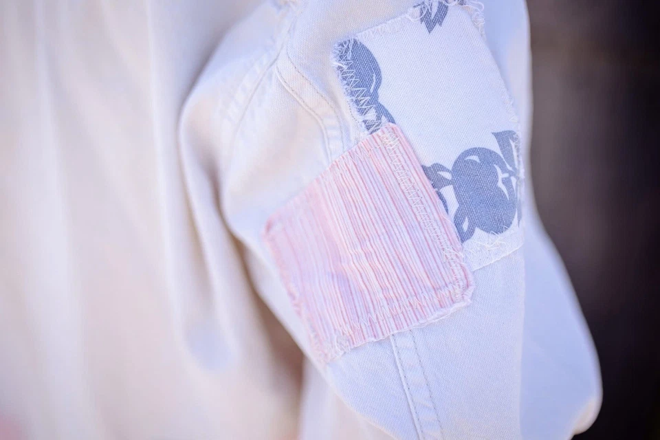 Reciclado Levis Rojo Tab Envejecido Talla M Cottagecore Magnolia Bolsillos Acolchado Foto 4 de 4