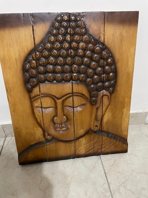 Wooden Craved Frame Buddah Head,Lenght 23'',Wide 2'', Height 27 1/4