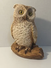 Vtg 1983 Universal Sanctuary Corp. Great Horn Owl Statue. Hand Painted #197.