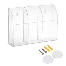 BTSKY Acrylic Dry Erase Marker Holder, 8x1.6x5.6 Inch Wall Remote Clear