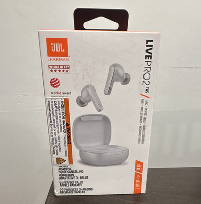 JBL Live Pro 2 TWS In-Ear Bluetooth Earbuds Silver ANC Wireless Charging