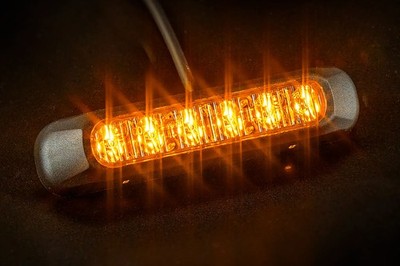 Gelbe LED Blitzer, 6 Programm Funktion, klare Lichtscheibe 12-24 V