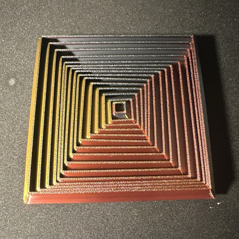 3D Printed Multicolor Geometric Pyramid Abstract Decorative Sculpture, Plastic