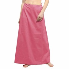 Pure Cotton Women Petticoat Saree Underskirt Free Size Cotton Petticoat Pink