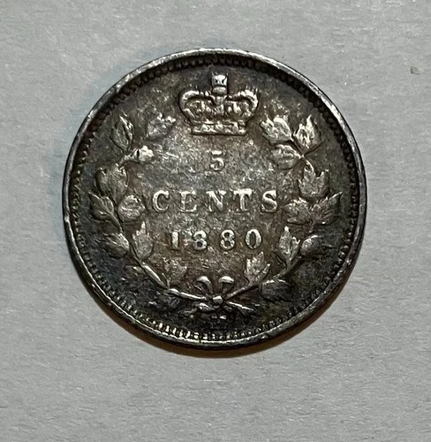 1880 Canada 5 Cents Silver — photo from the most recent tracked eBay sale
