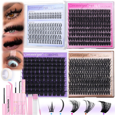 5 Styles Lash Clusters Kit, Volume/Mega/Full/Bottom Eyelash Clusters Extensions