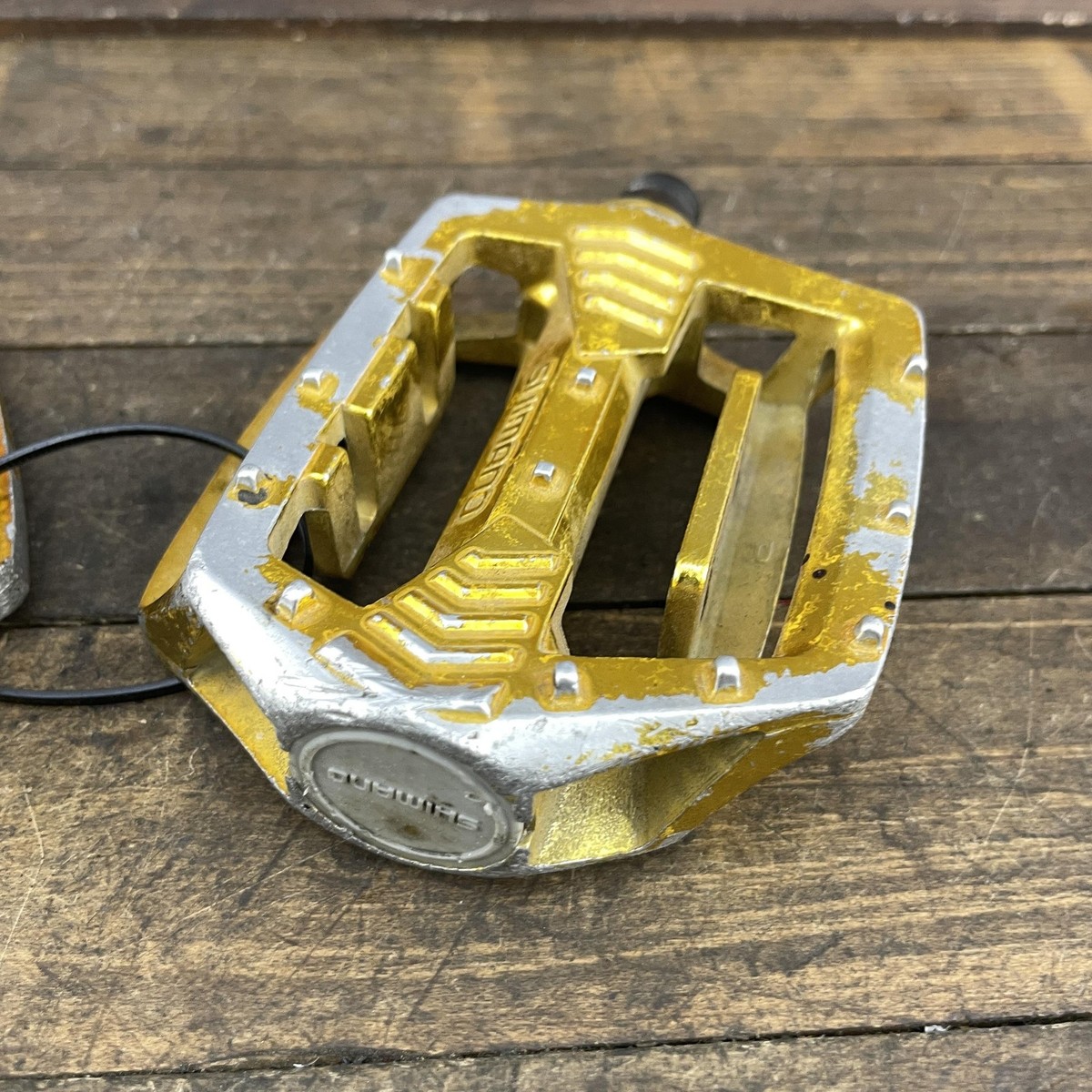 ヨシボー　シマノPD-MX 15 BMXペダル 新品未使用　デッドストック Vitnage Shimano PD-MX15 BMX Pedals Gold 1980s MTB 9/16in Alloy