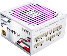 850W PSU   Fully Modular 850 Watt Power Supply, 80 plus Gold, Silent RGB Fan, 10