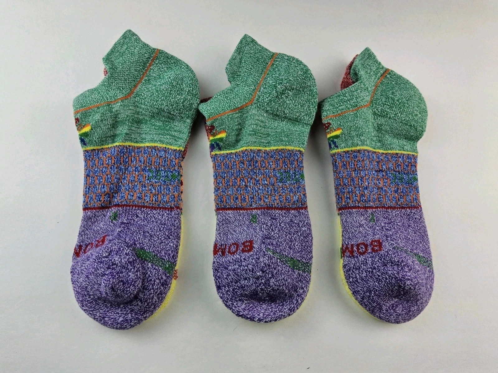 Bombas Hex-Tec Bee Proud Ankle Socks Lot Of 3 Pairs Size M