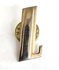 Vintage Initial Letter L Gold Tone Lapel Tie Pin 1-1/16"