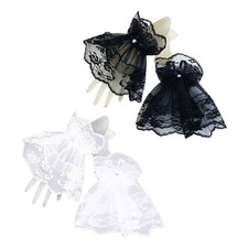 Decorative Wedding Accessories Ruffled Lace Short Faux Wrist Cuffs Flared Gloves