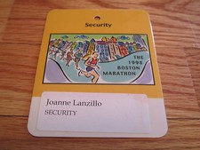 102nd BOSTON MARATHON April 1998 FINISH LINE Laminated Security Badge