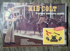 Vtg Hubley Kid Colt 8 Pc Western Outfit Toy NOS In Box Rare 1/1 Original  Cowboy