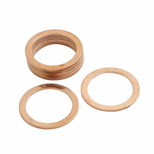 10 Pcs 21mm Inner Diameter Flat Copper Washers Sealing Gasket O-Shape ...
