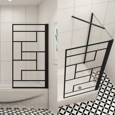 Badewannenaufsatz mit unregelmäßigem Gitter Drehwand Duschabtrennung