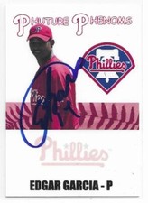 EDGAR GARCIA Autographed Signed 2008 Phenoms card Philadelphia Phillies COA