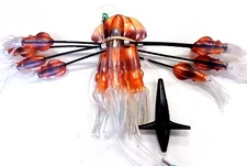 Squidnation Flippy Floppy Thing Trolling 9" Mauler Squids Chain - NATURAL